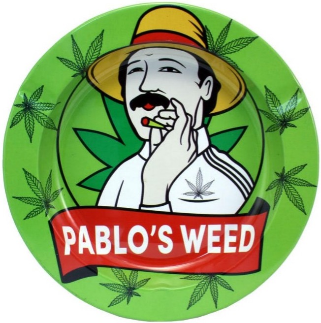 Pablos Weed Metal Tin Ashtray
