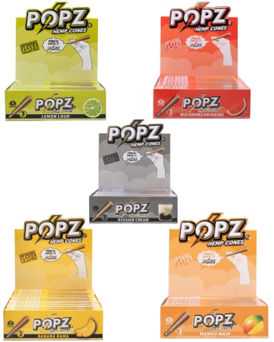 Popz Flavoured Hemp Cones 3 pack. image 1