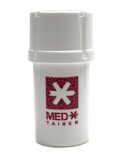 Medtainer Medx - Solid White W/Pink Leopard Print Logo image 1